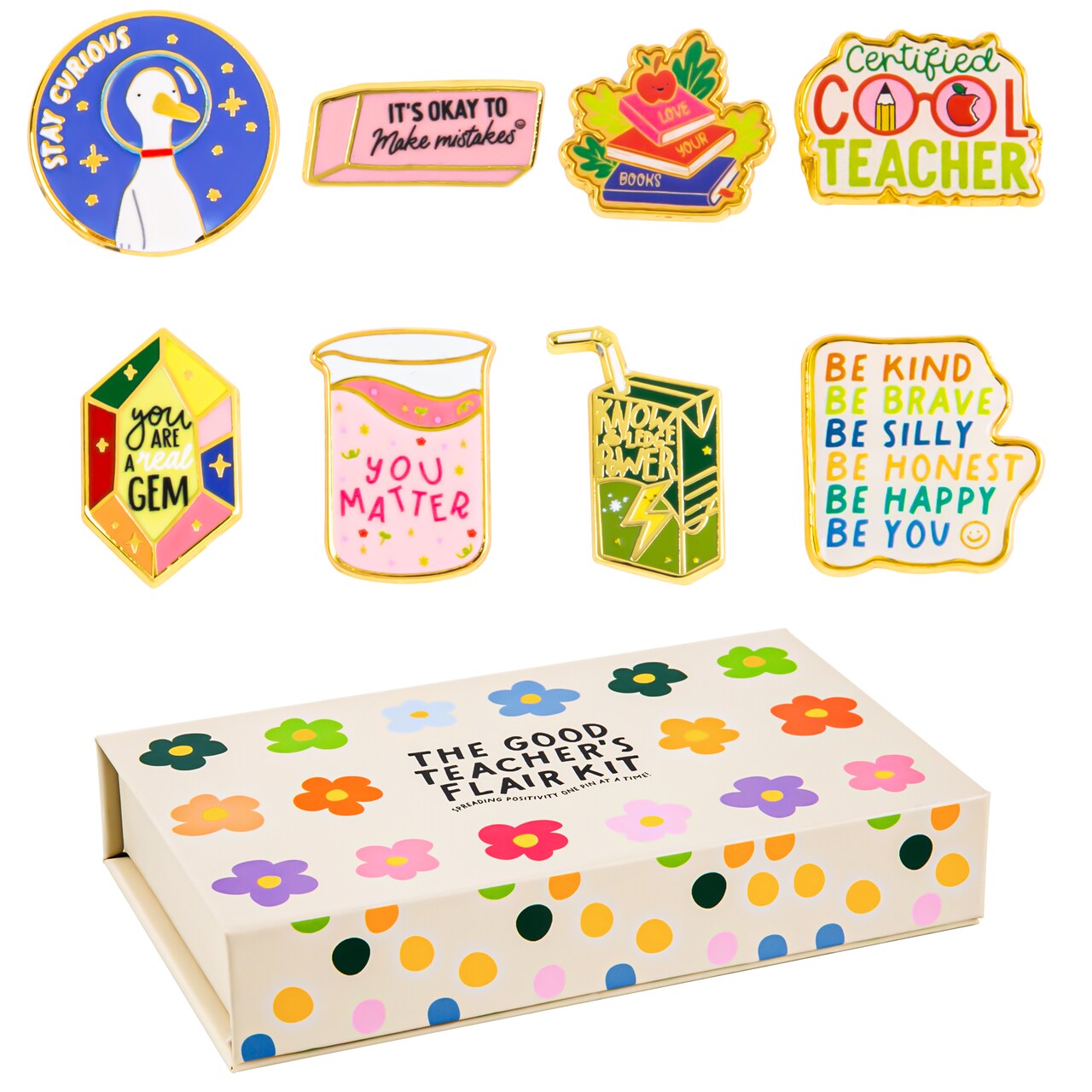Mabie Swan - 8 Enamel Pin Set, Perfect Brooch For Women And Men, For Showing Your Educator And Teacher Appreciation, Jewelry Lapel Pins Make A Great Teacher Gifts